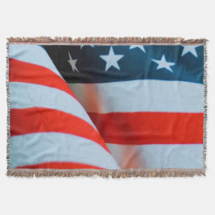 USA American Flag Red White and Blue Throw Blanket
