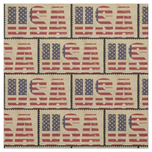 USA American Flag Rustic Vintage Patriotic symbol Fabric