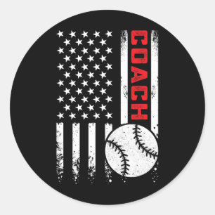 Usa American Flag Sell Coach Patriotic 4th Of July Classic Round Sticker