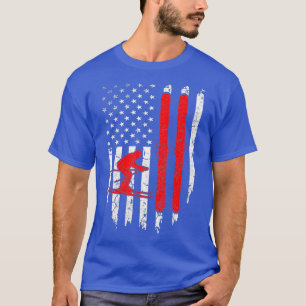 USA American Flag Ski Patriotic 4th of July Gift T-Shirt