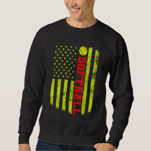 USA American Flag Softball Sweatshirt