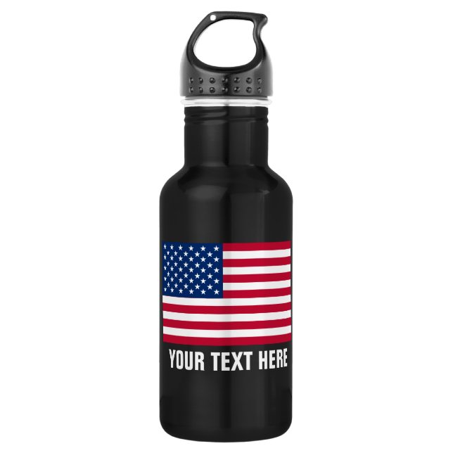 USA American Flag Stars and Stripes 532 Ml Water Bottle (Front)