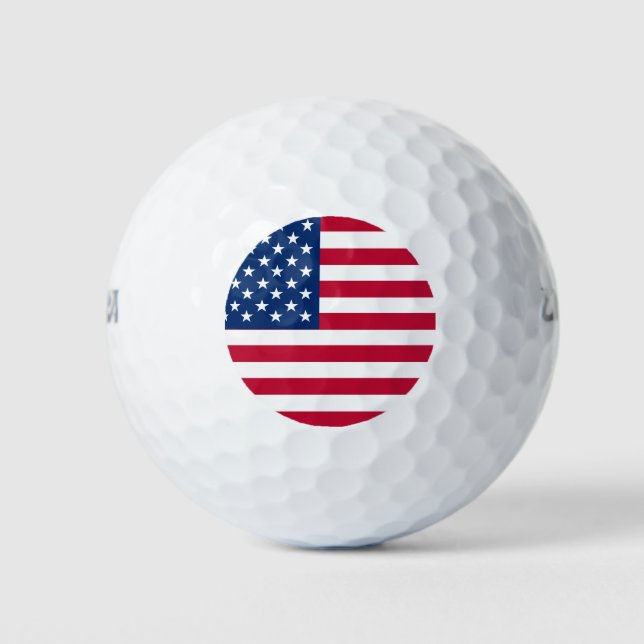 USA American Flag Stars and Stripes Golf Balls (Front)
