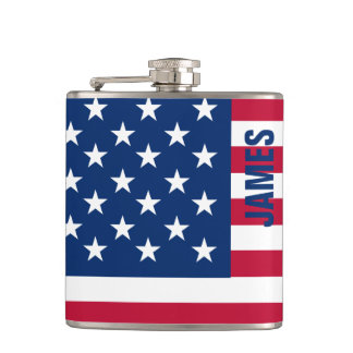 USA American Flag Stars and Stripes Hip Flask