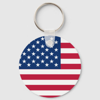 USA American Flag Stars and Stripes Key Ring