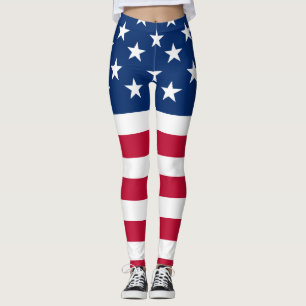 USA American Flag Stars and Stripes Leggings