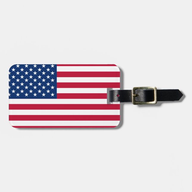 USA American Flag Stars and Stripes Luggage Tag (Front Horizontal)
