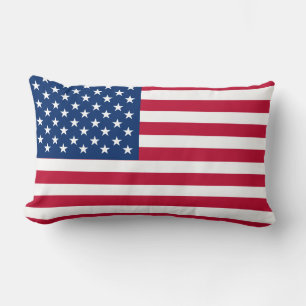USA American Flag Stars and Stripes Lumbar Cushion