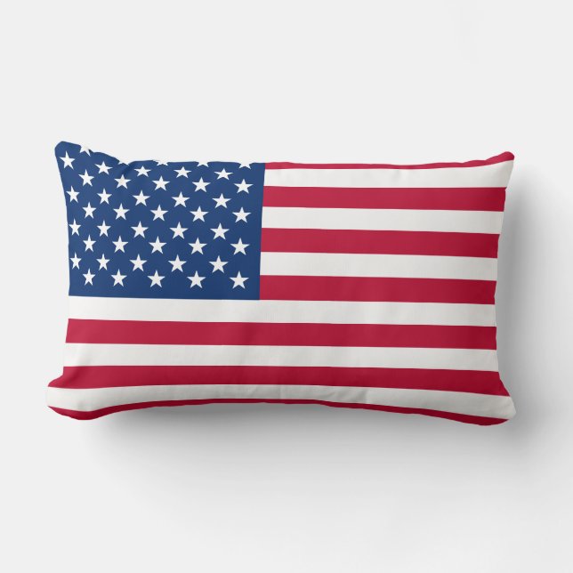 USA American Flag Stars and Stripes Lumbar Cushion (Front)