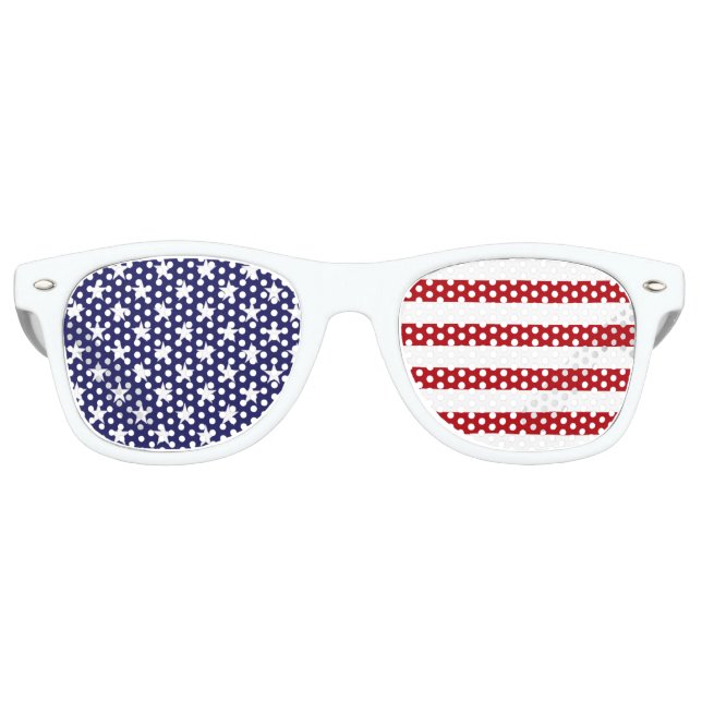 USA American Flag - Stars and Stripes - Old Glory Retro Sunglasses (Front)
