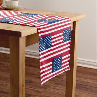 USA American Flag Stars and Stripes Short Table Runner