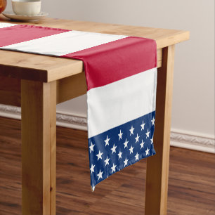 USA American Flag Stars and Stripes Short Table Runner