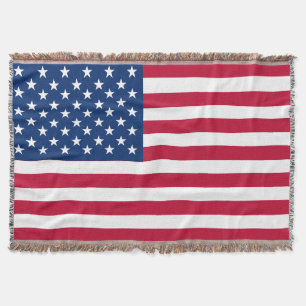 USA American Flag Stars and Stripes Throw Blanket