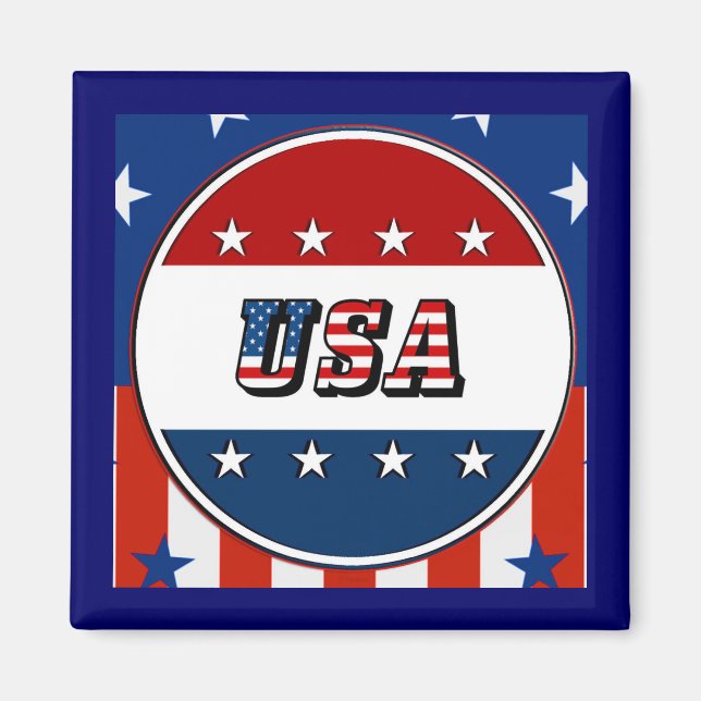 USA - American Flag Stars Circle #2 Refrig Magnet (Front)