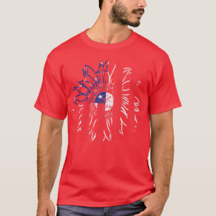 USA American Flag Sunflower Graphic 4th of July Pa T-Shirt