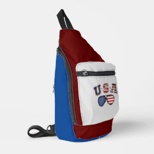 USA American Flag Sunglasses Veteran 4th Of July Sling Bag