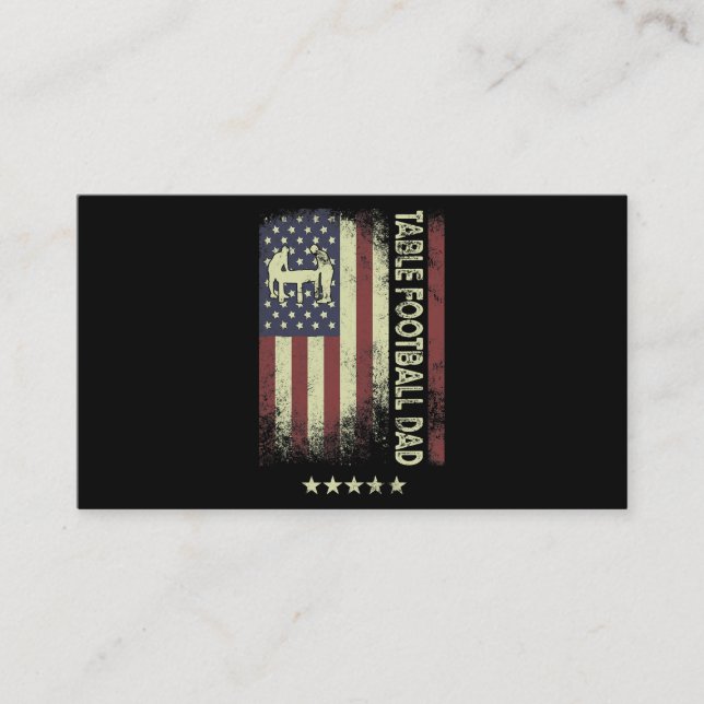 USA American Flag Table Football Dad Business Card (Front)
