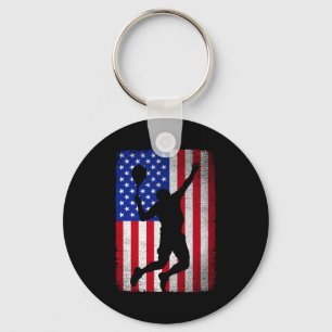 Usa american flag tennis for men women key ring