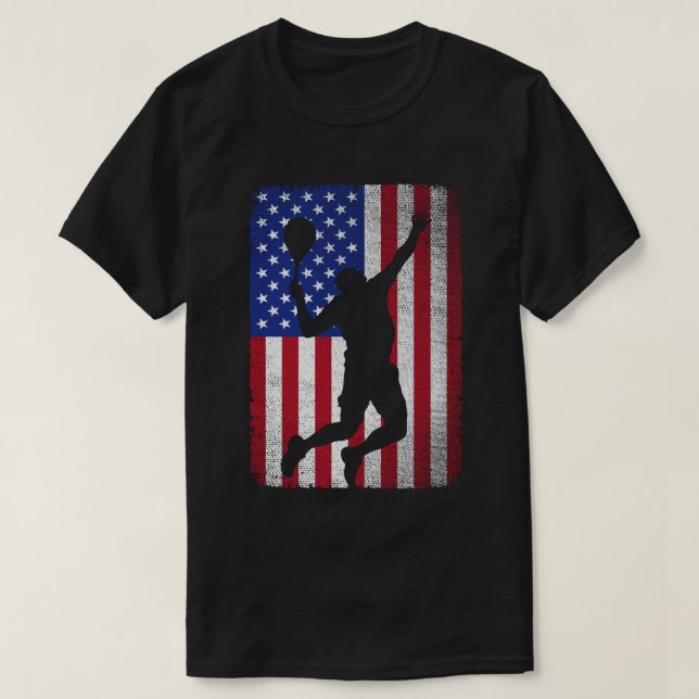 USA American Flag Tennis For Men Women  T-Shirt (Design Front)