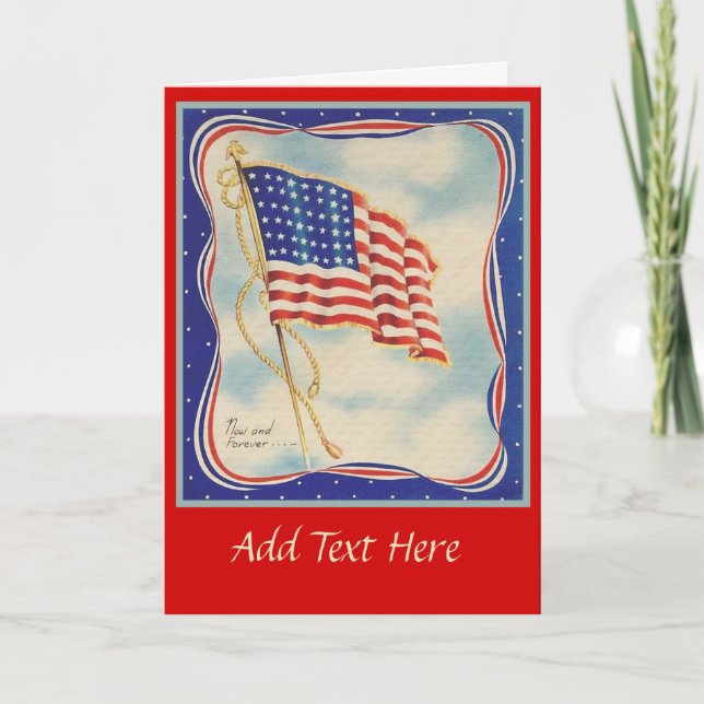 USA AMERICAN FLAG VINTAGE CARD (Front)