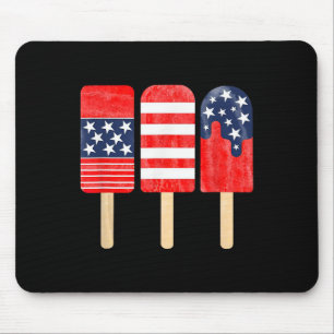 Usa American Flag Vintage Electric Rock Guitar 4th Mouse Mat