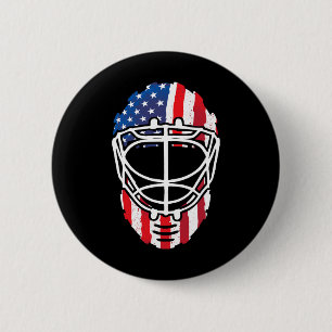 Usa American Flag Vintage Hockey Goalie Mask 4th O 6 Cm Round Badge