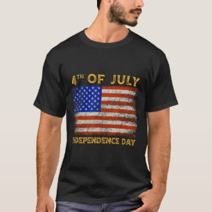Usa American Flag Vintage Hockey Goalie Mask 4th O T-Shirt