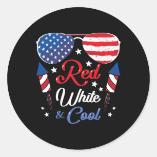 Usa American Flag Vintage Red White And Cool Patri Classic Round Sticker