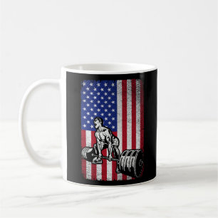 USA American Flag weightlifting Powerlifting Coffee Mug