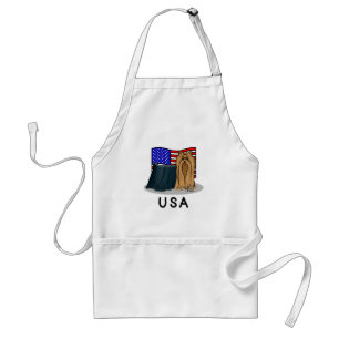 USA American Flag Yorkshire Terrier (Yorkie) Dog Standard Apron