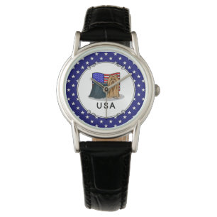 USA American Flag Yorkshire Terrier (Yorkie) Dog Watch
