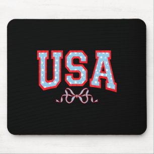 Usa American Girl Patriotic July 4th Women Boys  Mouse Mat