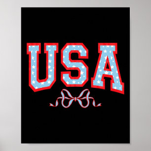 Usa American Girl Patriotic July 4th Women Boys Poster