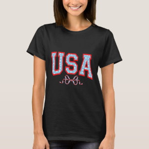 Usa American Girl Patriotic July 4th Women Boys T-Shirt
