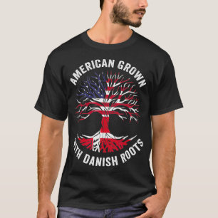 USA American Grown With Danish Roots Denmark  T-Shirt