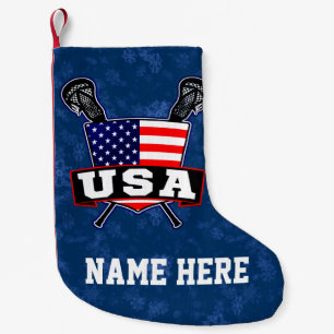 USA American Lacrosse Flag Christmas Stocking