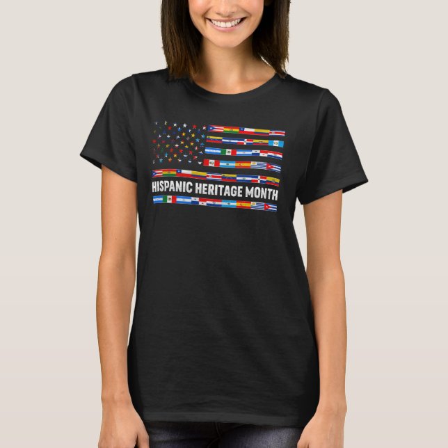 USA American Latino Country Flag National Hispanic T-Shirt (Front)