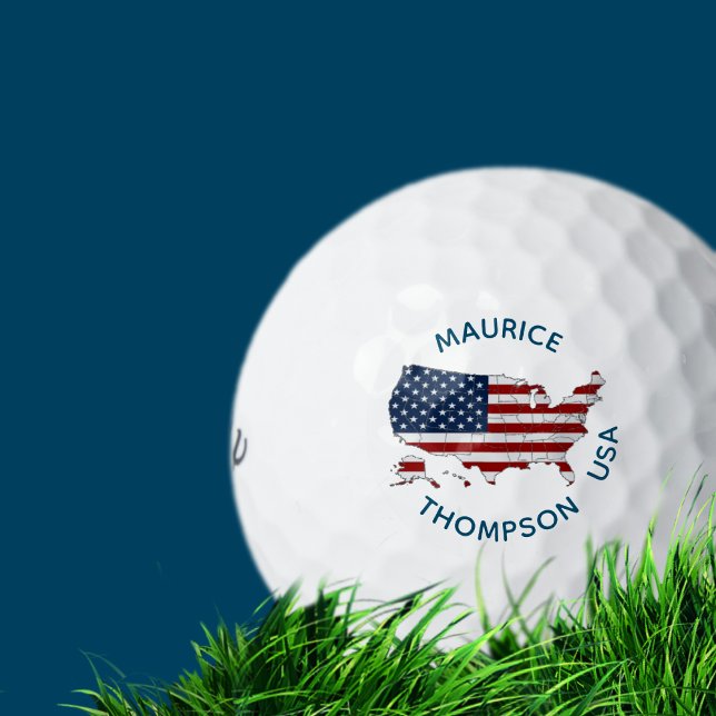 USA American Map Custom Patriotic Flag Golf Balls (Creator Uploaded)