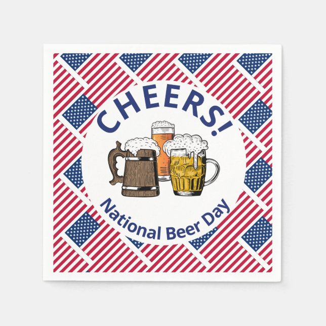 USA American National Beer Day Paper Napkin (Front)