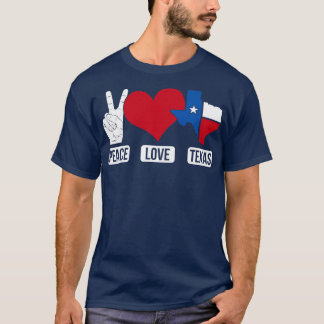 USA American Patriotic Peace Love Texas Texan T-Shirt