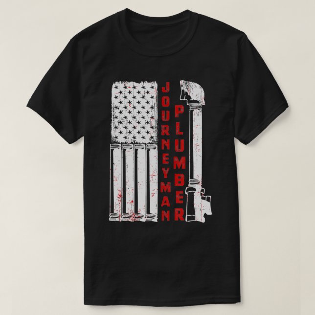 USA American Patriotic Plumber for Journeyman or H T-Shirt (Design Front)
