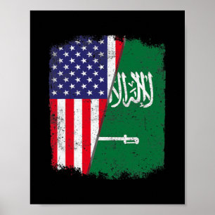 USA American Saudi Arabia Flag Men Women Poster
