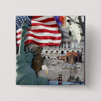 USA American Symbols 15 Cm Square Badge