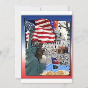 USA American Symbols Invitation