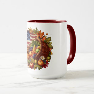USA/American/Thanksgiving turkey wreath Mug
