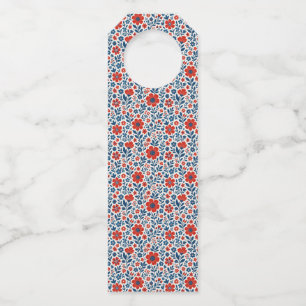 USA/American themed floral pattern Bottle Tag