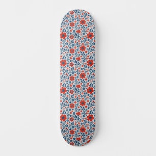 USA/American themed floral pattern Skateboard