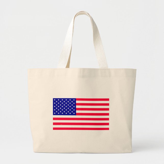 USA American US Flag Large Tote Bag (Front)