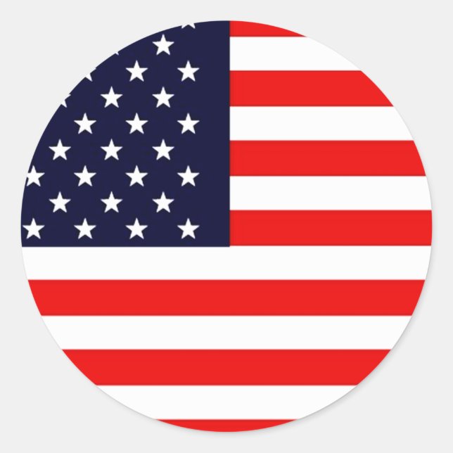 USA AMERICAN US FLAG Series Classic Round Sticker (Front)