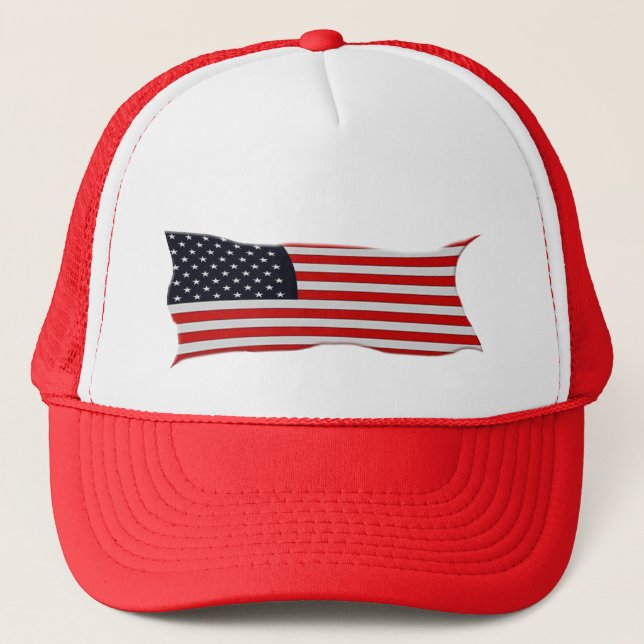 USA AMERICAN US FLAG Series Trucker Hat (Front)